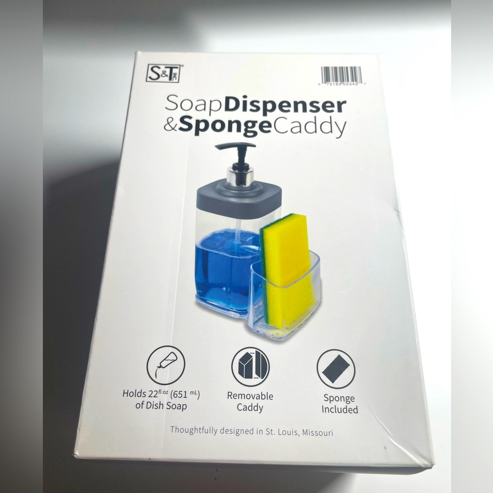 Soap dispenser and sponge caddy